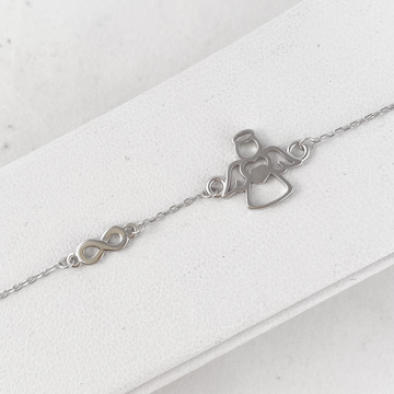 Stříbrný náramek ANDĚL a NEKONEČNO